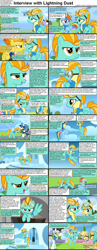 Size: 1282x3304 | Tagged: safe, imported from derpibooru, cloudchaser, fast clip, lightning dust, manerick, meadow flower, mercury, milky way, rainbow dash, spitfire, starry eyes (character), sunshower raindrops, whiplash, pegasus, pony, comic:celestia's servant interview, wonderbolts academy, caption, clothes, comic, female, goggles, interview, male, mare, screencap comic, stallion, sunglasses, uniform, wonderbolt trainee uniform, wonderbolts, wonderbolts dress uniform