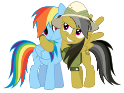 Size: 1920x1440 | Tagged: safe, artist:asimplerarity, imported from derpibooru, daring do, rainbow dash, pegasus, pony, .svg available, cute, duo, female, hug, mare, simple background, spread wings, svg, transparent background, vector, wings