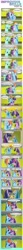 Size: 1024x10914 | Tagged: safe, artist:bcrich40, imported from derpibooru, lyra heartstrings, rainbow dash, twilight sparkle, pegasus, pony, unicorn, comic:improving skills, background pony, bath, bathing, campfire, comic, dialogue, feeding, female, food, glass, grass, heart, improving skills, lake, lesbian, levitation, magic, magic aura, mare, mouth hold, onomatopoeia, pond, shampoo, shipping, sleeping, sound effects, telekinesis, twidash, unicorn twilight, washing, water, wet mane, z, zzz