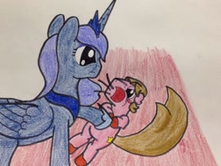 Size: 1280x960 | Tagged: safe, artist:adurot, imported from derpibooru, princess luna, alicorn, pony, ask-pony-kirby, female, mare, traditional art