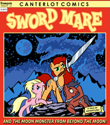 Size: 657x745 | Tagged: safe, artist:gingermint, artist:icekatze, imported from derpibooru, parody, red sonja, sword, sword mare