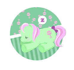 Size: 667x629 | Tagged: safe, artist:tinrobo, imported from derpibooru, baby cuddles, earth pony, pony, g1, onomatopoeia, simple background, sleeping, solo, sound effects, underhoof, z, zzz