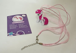 Size: 570x395 | Tagged: safe, artist:butterscotch25, imported from derpibooru, lovestruck, collector card, irl, necklace, photo, toy