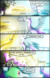 Size: 1200x1847 | Tagged: safe, artist:bonaxor, imported from derpibooru, king sombra, princess celestia, comic:corruption, comic