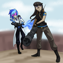 Size: 3000x3000 | Tagged: safe, artist:7nights, imported from derpibooru, dj pon-3, octavia melody, vinyl scratch, human, crossover, humanized, team fortress 2