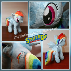 Size: 1500x1488 | Tagged: safe, artist:nekorushi, imported from derpibooru, rainbow dash, pony, irl, photo, plushie, solo