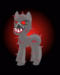 Size: 2000x2500 | Tagged: safe, artist:infernaldalek, imported from derpibooru, crossover, iron maiden, monster, ponified, resident evil, sharp teeth, solo, teeth