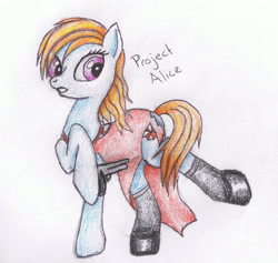 Size: 2447x2316 | Tagged: safe, imported from derpibooru, pony, crossover, ponified, resident evil, solo, traditional art