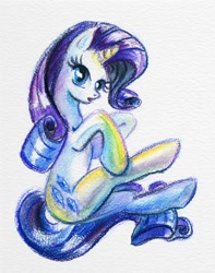 Size: 945x1200 | Tagged: safe, artist:maytee, imported from derpibooru, rarity, pony, female, solo, traditional art