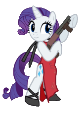 Size: 871x1282 | Tagged: safe, imported from derpibooru, rarity, ada wong, cosplay, crossover, gif, gun, non-animated gif, resident evil