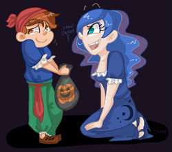 Size: 763x670 | Tagged: safe, artist:steeve, imported from derpibooru, pipsqueak, princess luna, human, female, humanized, lunapip, male, pirate, shipping, straight