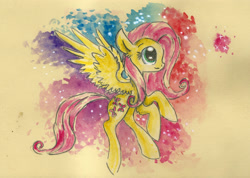 Size: 2352x1672 | Tagged: safe, artist:smartmeggie, imported from derpibooru, fluttershy, traditional art