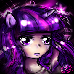 Size: 4000x4000 | Tagged: safe, artist:wendysakana, imported from derpibooru, twilight sparkle, human, eared humanization, female, horned humanization, humanized, solo