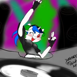 Size: 500x500 | Tagged: safe, artist:darkonix, imported from derpibooru, dj pon-3, vinyl scratch, anthro, 30 minute art challenge