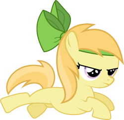 Size: 4000x3868 | Tagged: safe, artist:lumorn, imported from derpibooru, noi, earth pony, pony, sisterhooves social, bow, determined, filly, headband, jumping, simple background, transparent background, vector