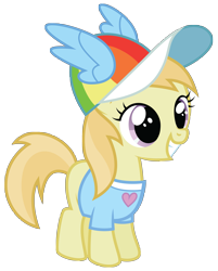 Size: 4017x5000 | Tagged: safe, artist:midnight--blitz, imported from derpibooru, noi, earth pony, pony, absurd resolution, clothes, fangirl, female, filly, grin, happy, hat, heart, shirt, simple background, smiling, solo, t-shirt, transparent background, vector, wings