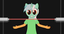 Size: 1980x1080 | Tagged: safe, artist:klystron2010, imported from derpibooru, lyra heartstrings, humanized, laser, pony to human, solo, transformation