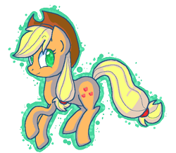 Size: 657x570 | Tagged: safe, artist:dizzydoo43, imported from derpibooru, applejack, earth pony, pony, female, mare, simple background, smiling, solo, transparent background, wingding eyes