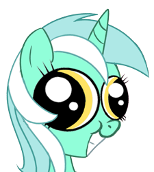 Size: 525x583 | Tagged: safe, imported from derpibooru, lyra heartstrings, pony, unicorn, derp, female, grin, hey you, meme, simple background, smiling, solo, special eyes, transparent background