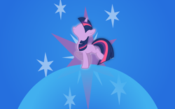 Size: 1920x1200 | Tagged: safe, artist:bryal, imported from derpibooru, twilight sparkle, unicorn, blue background, cutie mark, full body, missing cutie mark, no face, side view, simple background, solo, standing on two hooves, unicorn twilight