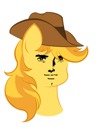 Size: 900x1159 | Tagged: safe, imported from derpibooru, braeburn, bust, face swap, human face, portrait, simple background, solo, transparent background, wat, yaranaika