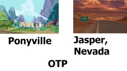 Size: 1280x720 | Tagged: safe, imported from derpibooru, exploitable meme, jasper nevada, otp, ponyville, transformers, transformers prime