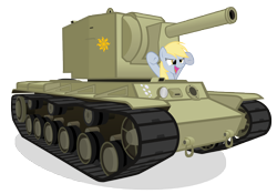 Size: 10000x7000 | Tagged: safe, artist:mrlolcats17, imported from derpibooru, derpy hooves, pegasus, pony, absurd resolution, female, kv-2, mare, tank (vehicle)