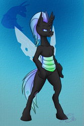 Size: 457x684 | Tagged: safe, artist:draykathedragon, imported from derpibooru, oc, oc only, changeling, bipedal