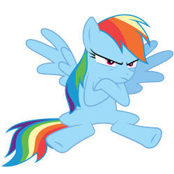 Size: 4032x4032 | Tagged: safe, artist:ambits, imported from derpibooru, rainbow dash, absurd resolution, crossed arms, grumpy, simple background, transparent background, vector