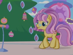 Size: 640x480 | Tagged: safe, imported from derpibooru, screencap, mayor flitter flutter, pony, twinkle wish adventure, christmas tree, flitter flutter, g3.5, glasses, tree