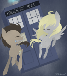 Size: 1600x1800 | Tagged: safe, artist:silbersternenlicht, imported from derpibooru, derpy hooves, doctor whooves, time turner, pegasus, pony, doctor who, female, mare, sonic screwdriver, tardis