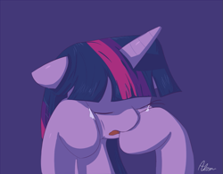 Size: 967x756 | Tagged: safe, artist:alasou, imported from derpibooru, twilight sparkle, pony, unicorn, crying, female, purple background, simple background, solo