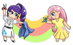 Size: 928x568 | Tagged: safe, artist:amphany, imported from derpibooru, fluttershy, rarity, human, humanized