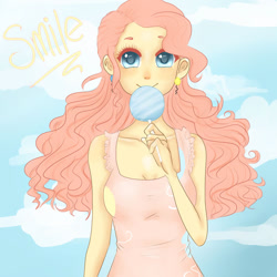 Size: 894x894 | Tagged: safe, artist:mylittlerennie, imported from derpibooru, pinkie pie, human, female, humanized, lollipop, solo