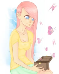 Size: 576x720 | Tagged: safe, artist:mylittlerennie, imported from derpibooru, fluttershy, human, female, humanized, solo