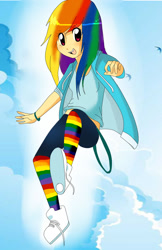 Size: 719x1111 | Tagged: safe, artist:mylittlerennie, imported from derpibooru, rainbow dash, human, female, humanized, solo