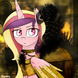 Size: 1000x1000 | Tagged: safe, artist:sugarberry, imported from derpibooru, princess cadance, alicorn, pony, clothes, dress, female, solo