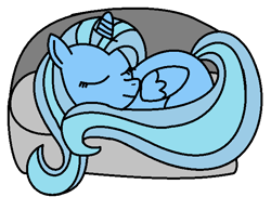 Size: 623x453 | Tagged: safe, artist:minnesotawalters, imported from derpibooru, trixie, alicorn, pony, sleeping, trixiecorn