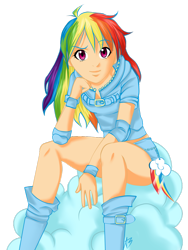 Size: 774x1032 | Tagged: safe, artist:boufton, imported from derpibooru, rainbow dash, human, female, humanized, solo