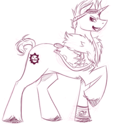 Size: 400x400 | Tagged: safe, artist:puppet-rhymes, imported from derpibooru, eustass kid, eustass kidd, one piece, ponified, sketch