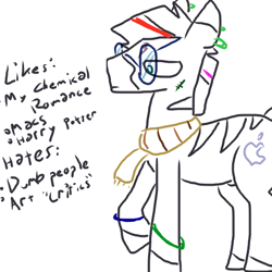 Size: 476x476 | Tagged: safe, artist:the weaver, artist:weaver, imported from derpibooru, oc, oc only, oc:ice pack, pony, hipster, simple background, solo, white background