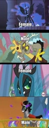Size: 378x989 | Tagged: safe, imported from derpibooru, discord, king sombra, nightmare moon, queen chrysalis, antagonist