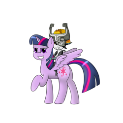 Size: 1200x1200 | Tagged: safe, artist:pvryohei, imported from derpibooru, twilight sparkle, alicorn, pony, crossover, female, mare, midna, pun, the legend of zelda, the legend of zelda: twilight princess, twilight sparkle (alicorn)