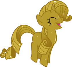 Size: 5000x4615 | Tagged: safe, artist:mrcbleck, imported from derpibooru, rarity, pony, unicorn, absurd resolution, eyes closed, female, happy, luster dust, luster dust-ified, open mouth, rarigold, simple background, solo, transparent background, vector