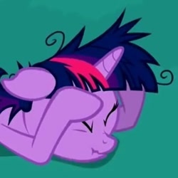 Size: 286x286 | Tagged: safe, imported from derpibooru, screencap, twilight sparkle, pony, lesson zero, cropped, eyes closed, female, messy mane, scrunchy face, solo