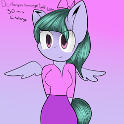 Size: 900x900 | Tagged: safe, artist:elementfirecross, imported from derpibooru, flitter, anthro, 30 minute art challenge, female, solo