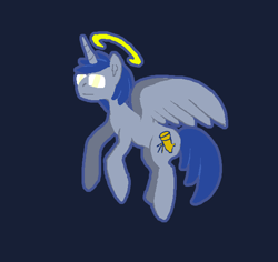 Size: 609x576 | Tagged: safe, artist:ponypharmacist, imported from derpibooru, oc, oc only, alicorn, pony, alicorn oc, angel, halo, orhideous, race swap, solo