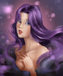 Size: 1227x1480 | Tagged: safe, artist:my-magic-dream, imported from derpibooru, rarity, human, cleavage, female, humanized, nail polish, solo