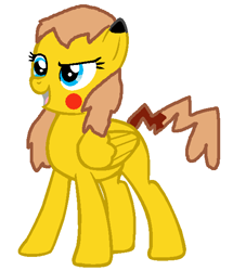 Size: 528x613 | Tagged: safe, artist:rongothepony, imported from derpibooru, oc, pegasus, pikachu, pony, ms paint, pokémon, ponified