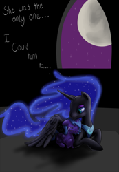 Size: 829x1200 | Tagged: safe, artist:phoenix-conrad, imported from derpibooru, nightmare moon, princess luna, duality, duo, nightmother moon